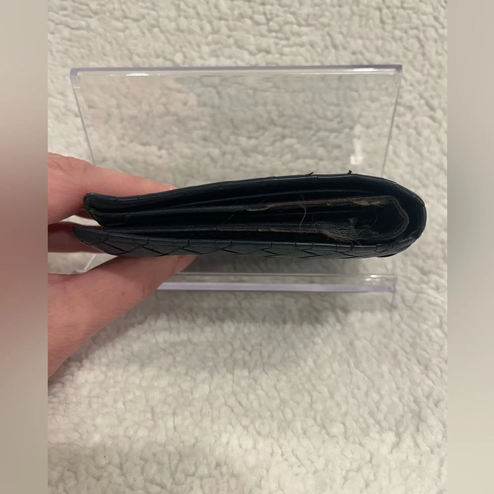 Bottega Veneta Woven Leather Wallet in Black